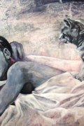 Katerstimmung, 90 auf 90 cm, Acryl, Oel auf Leinwand, 2010