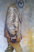 leopard man walking, 100 x 150 cm, 2018